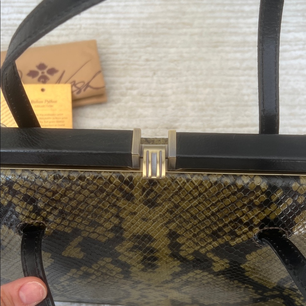 Patricia Nash Olive Snake Print Satchel - Picture 6 of 13